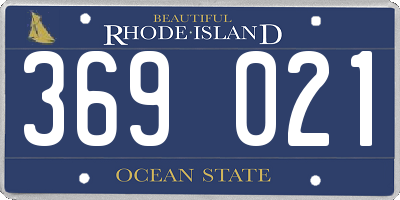 RI license plate 369021