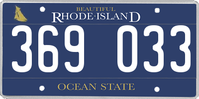 RI license plate 369033
