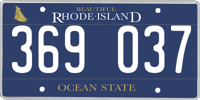 RI license plate 369037