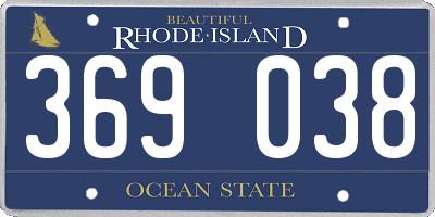RI license plate 369038
