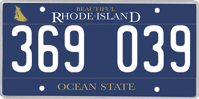 RI license plate 369039