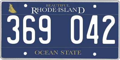 RI license plate 369042
