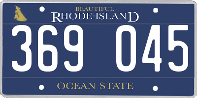 RI license plate 369045