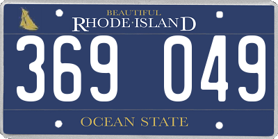RI license plate 369049