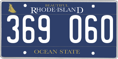 RI license plate 369060