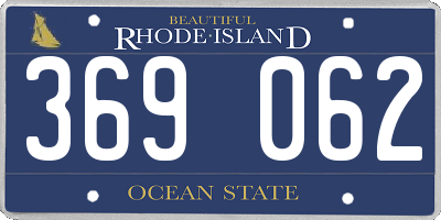 RI license plate 369062