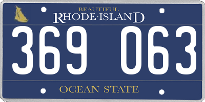 RI license plate 369063
