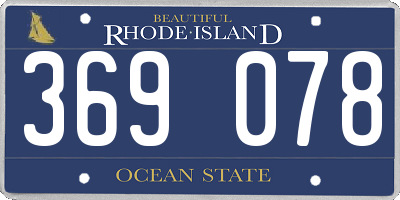 RI license plate 369078