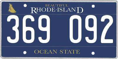 RI license plate 369092
