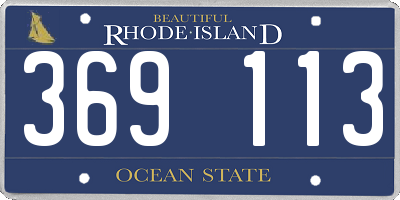 RI license plate 369113