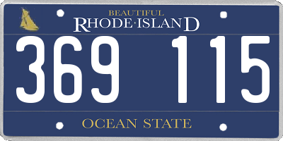RI license plate 369115