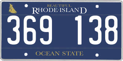 RI license plate 369138