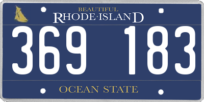 RI license plate 369183