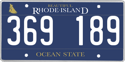 RI license plate 369189
