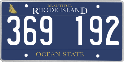 RI license plate 369192