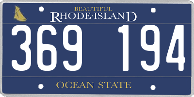 RI license plate 369194