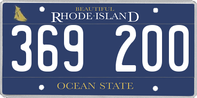RI license plate 369200