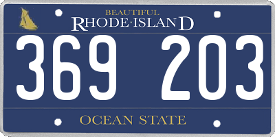 RI license plate 369203