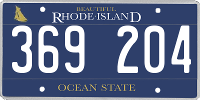 RI license plate 369204