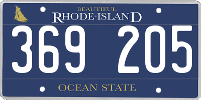 RI license plate 369205
