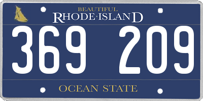 RI license plate 369209
