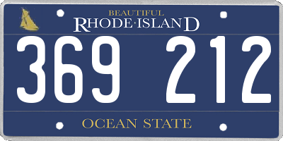 RI license plate 369212