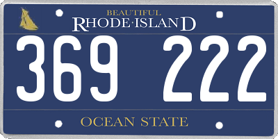 RI license plate 369222