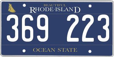 RI license plate 369223