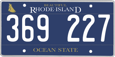 RI license plate 369227