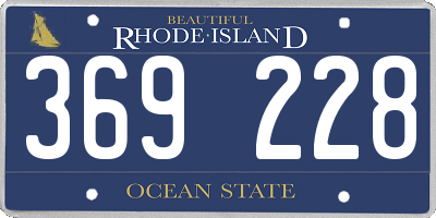 RI license plate 369228
