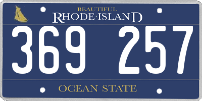 RI license plate 369257
