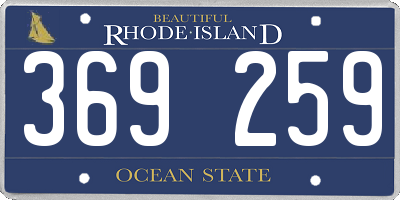 RI license plate 369259