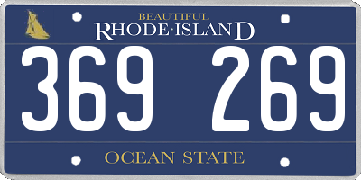 RI license plate 369269