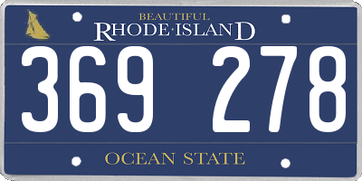 RI license plate 369278