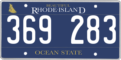 RI license plate 369283