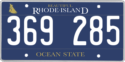 RI license plate 369285