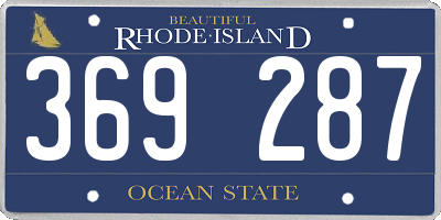 RI license plate 369287