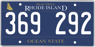 RI license plate 369292