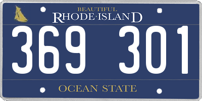 RI license plate 369301