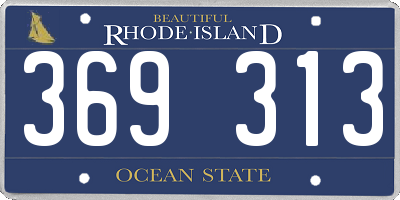 RI license plate 369313