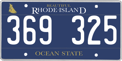 RI license plate 369325