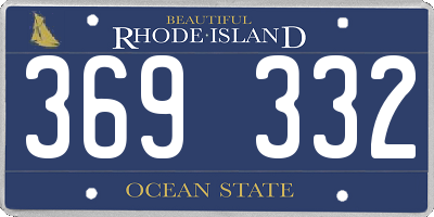 RI license plate 369332
