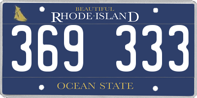 RI license plate 369333