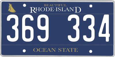 RI license plate 369334