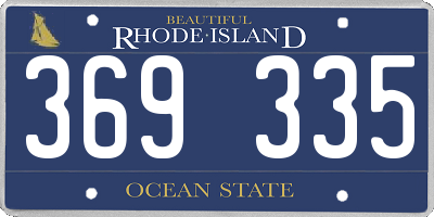 RI license plate 369335