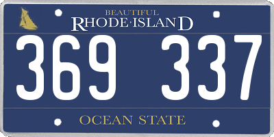RI license plate 369337