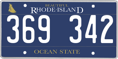 RI license plate 369342