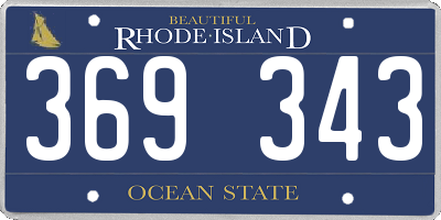 RI license plate 369343
