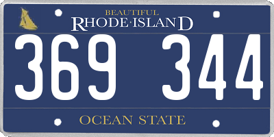 RI license plate 369344