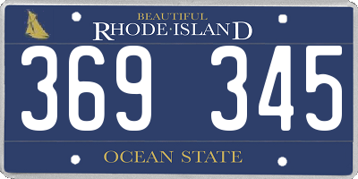 RI license plate 369345